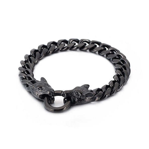bracelet loup de luxe noir