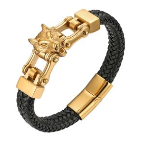 bracelet loup prestige doré