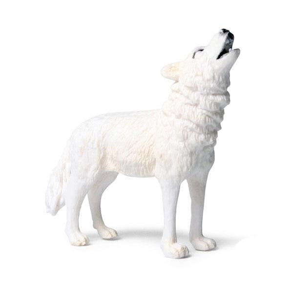 Figurine loup blanc hurlant