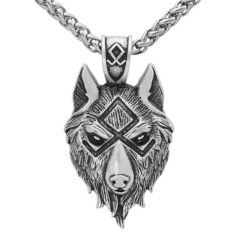 Image d'un pendentif avec une tête de loup nordique